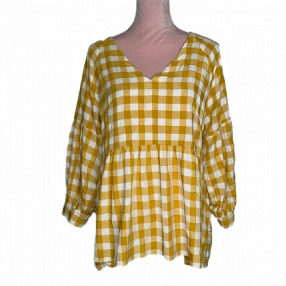 Anthropologie Maeve gorgeous‎ oversized check top.